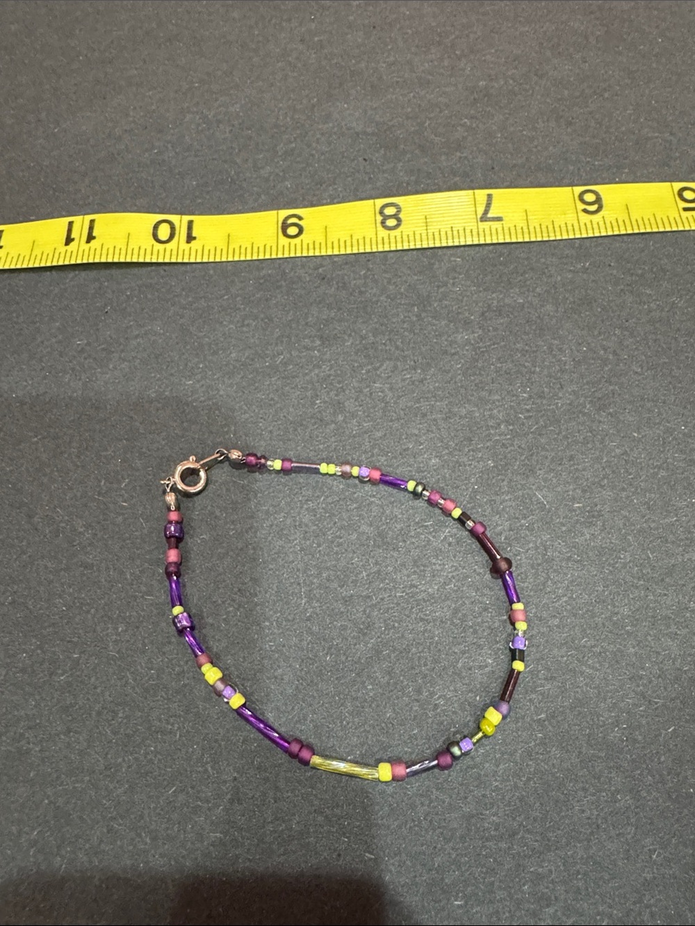 Handmade Purple and Yellow Beaded Bracelet - Women Jewelry